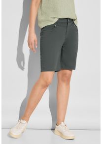 Street One Damen Shorts, grün, casual, Gr. 32, unifarben, Web, 97% Baumwolle, 3% Elasthan, Hosen, mit Stretchanteil