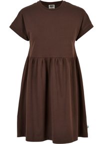 Urban Classics Damen Shirtkleid "Urban Classics Damen Ladies Organic Empire Valance Tee Dress", braun, klassisch, Gr. S, unifarben, 100% Baumwolle,