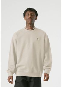 Cleptomanicx Herren Sweatshirt "Embro Gull Mono", beige, casual, Gr. S, bestickt, 100% Baumwolle, Sweatshirts, mit schöner Stickerei