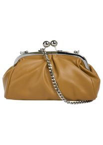 Samantha Look Damen Umhängetasche, gelb, Leder, unifarben, leicht glänzend, Taschen, echt Leder, Made in Italy