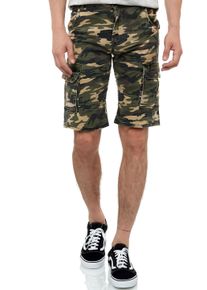 Rusty Neal Herren Shorts "Canyon", grün, casual, Gr. XL, mehrfarbig, 98% Baumwolle, 2% Elasthan, Hosen, in lässigem Military-Style