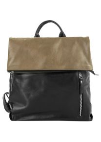 CLUTY Cityrucksack, beige, Rindsleder, Leder, beschichtet, leicht glänzend, klassisch, Rucksäcke, echt Leder, Made in Italy