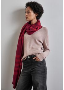 Street One Damen Halstuch, rot, casual, kariert, Stoff, 65% Polyester, 35% Viskose, Modetücher, kuschelig