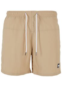 Urban Classics Herren Badeshorts "Urban Classics Herren Block Swim Shorts", beige, Gr. L, 100% Polyamid, Badehosen