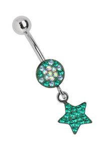 Adelia´s ADELIA ́S Damen Bauchnabelpiercing "Piercing Piercing Bauchnabelpiercing", blau, modisch, Chirurgiestahl, Piercings, 316l Stahl Banane - rund Stern