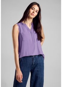 Street One Damen Blusentop, lila, casual, Gr. 44, unifarben, Stoff, 100% Viskose, Blusen, aus softer Viskose