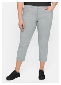 sheego Damen 7/8-Hose "Große Größen", grau, sportlich, Gr. 40, unifarben, Obermaterial: 97% Baumwolle, 3% Elasthan, Hosen, in