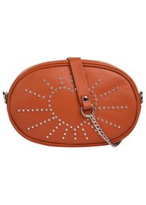 CLUTY Damen Gürteltasche, orange, Leder, Taschen, echt Leder, Made in Italy