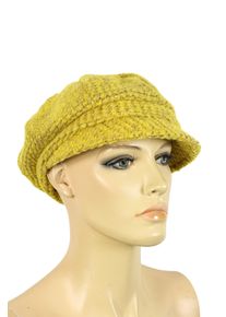 Damen Schirmmütze "Strick", gelb, Collezione Alessandro, Wolle, Mützen