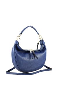 Damen Schultertasche "Lyon", Collezione Alessandro, blau, Leder, Taschen, aus weichem Leder, Made in Italy