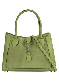 Samantha Look Damen Shopper, grün, Leder, clean, Taschen, echt Leder, Made in Italy