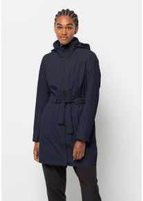 Jack Wolfskin Damen Regenmantel "NORDEN PORT COAT W", blau, Gr. XXL, OBERSTOFF: 100% POLYAMID Futter: 100% POLYESTER, Mäntel