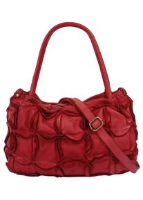 Samantha Look Damen Shopper, rot, Leder, vintage, Taschen, echt Leder, Made in Italy