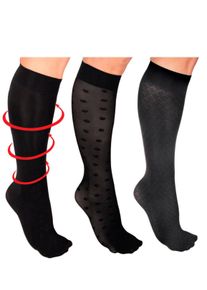 Damen Kniestrümpfe, schwarz, 80% Polyamid, 20% Elasthan, Socken
