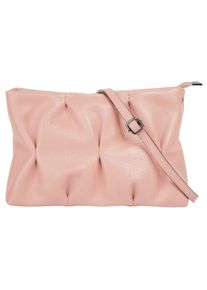 CLUTY Damen Umhängetasche, rosa, Leder, unifarben, leicht glänzend, Taschen, echt Leder, Made in Italy