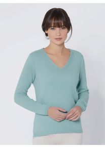 Damen Kaschmirpullover "Kaschmir-Pullover", blau, Gr. 44, CREATION L PREMIUM, unifarben, 100% Kaschmir, Pullover