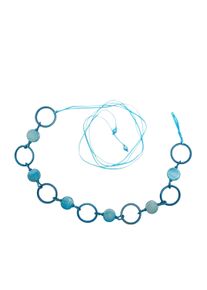 Damen Taillengürtel "Woodwork", blau, Basic,casual,feminin,modisch, Collezione Alessandro, unifarben, Materialmix, Gürtel, Holzgürtel zum Binden