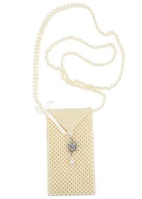 Allgäu Rebell ALLGÄU REBELL Damen Umhängetasche "Alpenperle", beige, Polyurethan (PU), Taschen, aus hunderten Perlen, mit Edelweiß