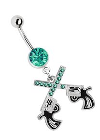 Adelia´s ADELIA ́S Damen Bauchnabelpiercing "Piercing Piercing Bauchnabelpiercing", blau, modisch, Chirurgiestahl, Piercings, 316l Stahl Banane - türkis mit