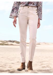 Heine Damen Webhose, beige, Gr. 36, unifarben, 98% Baumwolle, 2% Elasthan, Hosen