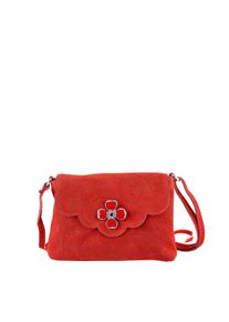 Allgäu Rebell ALLGÄU REBELL Damen Umhängetasche "Blümchen", rot, Leder, Taschen, Designed im Allgäu