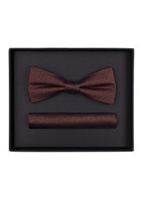 Venti Herren Fliege "Venti Set aus Fliege und Einstecktuch gemustert", orange, 100% Seide, Fliegen