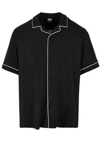 Urban Classics Herren Karohemd "Urban Classics Herren Bowling Shirt", schwarz, Gr. S, unifarben, 100% Viskose, Hemden