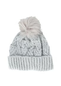 ZIGZAG Kinder Beanie "Rachel", grau, casual, unifarben, 100% Polyacryl, Mützen, mit wärmendem Strickmuster mit stylischer Bommel