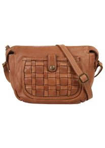 CLUTY Damen Umhängetasche, braun, Leder, vintage, Taschen, echt Leder, Made in Italy