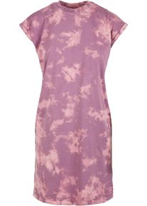 Urban Classics Damen Shirtkleid "Urban Classics Damen Ladies Bleached Dress", lila, Basic, Gr. S, Batikmuster, 100% Baumwolle, Kleider