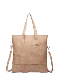 Damen Schultertasche "Kiri", Collezione Alessandro, braun, Lederimitat, Taschen, grob geflochtene Optik