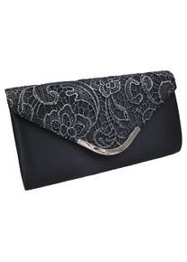 Steuer Damen Abendtasche "Seidenoptik in blau und Spitzenbesatz", blau, Taschen
