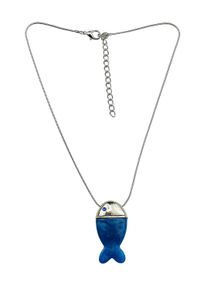 Damen Kette mit Anhänger "Pescare", blau, Basic, Collezione Alessandro, PTFE-Kunststoff, Halsketten, mit kleinem Fischanhänger