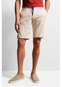 Bugatti Herren Bermudas, beige, casual, Gr. 46, 55% Baumwolle, 44% Leinen, 1% Elasthan, Hosen, mit Kordelzug