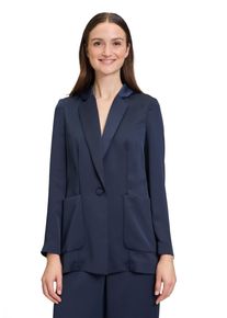 Vera Mont Damen Jackenblazer "Vera Mont Blazer-Jacke mit aufgesetzten Taschen", blau, modisch, Gr. 38, Satin, Obermaterial: 100% Polyester. Futter: