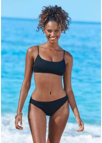 Vivance Damen Bustier-Bikini-Top "Valeria", schwarz, Gr. S, unifarben, Strukturmuster, Polyester, Bikini-Oberteile, herausnehmbare Softcups,
