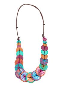 Damen Kette mit Anhänger "Makati", bunt, Basic, Collezione Alessandro, Holz, Halsketten, aus echtem Holz