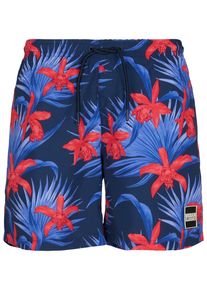 Urban Classics Herren Badeshorts "Urban Classics Herren Pattern Swim Shorts", blau, Gr. S, 100% Polyester, Badehosen