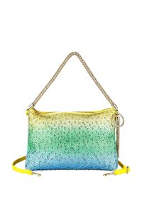 Damen Schultertasche "Bling", Collezione Alessandro, blau, Polyurethan (PU), Taschen, mit tausenden Strass Glitzersteinen