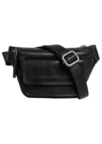 SPIKES & SPARROW Damen Gürteltasche "WAIST BAG", SPIKES & SPARROW, schwarz, Leder, unifarben, leicht glänzend, Taschen, echt Leder