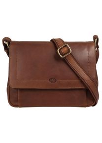 Pike PIKÉ Damen Umhängetasche, braun, Leder, unifarben, leicht glänzend, Taschen, echt Leder
