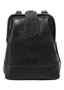 XZONE X-ZONE Damen Gürteltasche, schwarz, Leder, unifarben, leicht glänzend, Taschen, echt Leder