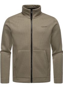 Ragwear Herren Sweatjacke "Fabbian Collar", braun, Basic, Gr. XXXL, Rippware, Material: 100% Polyester, Futter: 100% Polyester, Sweatjacken, Herren