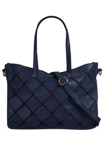 Samantha Look Damen Shopper, blau, Leder, Taschen, echt Leder, Made in Italy
