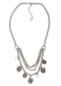 Allgäu Rebell ALLGÄU REBELL Damen Collier "Heidrun", silber, Basic, Metall, Halsketten, mit filigranen Anhängern und Glassteinen (Swarovski)