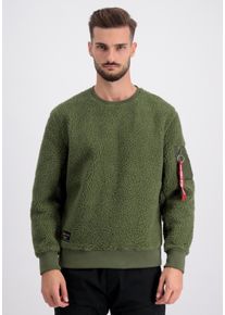 Herren Sweater "Alpha Industries Men - Sweatshirts Teddy Sweater", grün, Gr. M, Alpha Industries, Obermaterial: 100% Polyester, Sweatshirts