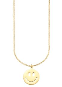 Kangaroos Damen Kette mit Anhänger "Schmuck Geschenk, Halskette Smiley Ankerkette", Edelstahl, L: 45cm B: 2mm, gold, Edelstahl, B:2mm, Halsketten