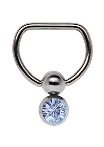 Adelia´s ADELIA ́S Damen Brustwarzenpiercing "Piercing Piercing Brustpiercing", blau, modisch, Titan, Piercings, Titan Brustpiercing D-Ring mit Doppel