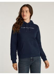 Tommy Jeans Damen Kapuzensweatshirt "TJW REG LINEAR HOODIE", blau, casual, Gr. XS, unifarben, Sweatware, Obermaterial: 80% Baumwolle, 20% Polyester,