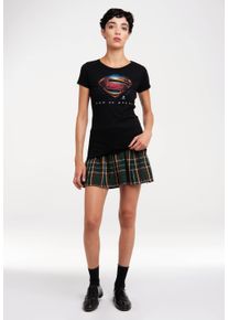 logoshirt Damen T-Shirt "Superman - Man Of Steel", schwarz, casual, Gr. XS, bedruckt, 100% Baumwolle, Shirts, mit coolem Frontprint